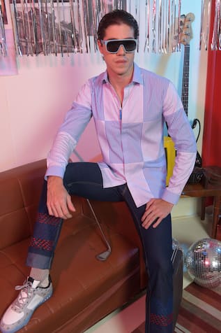 Abkasa Rubiks Patchwork Panel Shirt 