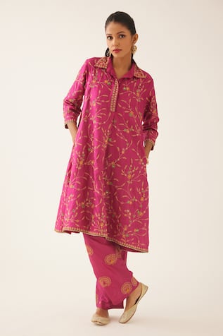 Kora Embroidered Kurta & Pant Set 