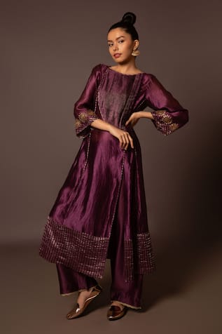 Sleeve Hand Embroidered Kurta & Pant Set 