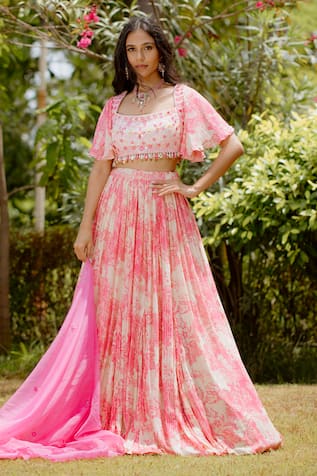 Vana Ethnics Bloom Garden Print Lehenga Blouse Set 