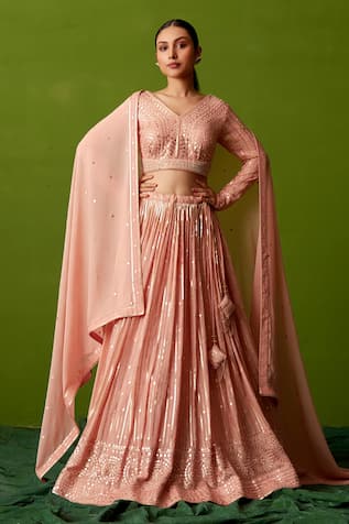 Suruchi Parakh Sequin Work Lehenga Set 