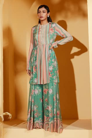 Floral Print Tunic With Pant 