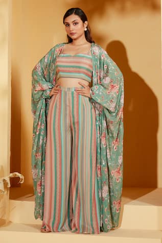 Suruchi Parakh Floral Bloom Print Jacket Pant Set 