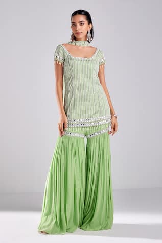 Diyarajvvir Sequin Embroidered Kurta Gharara Set 