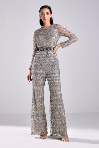 DiyaRajvvir Geometric Embroidered Jumpsuit 