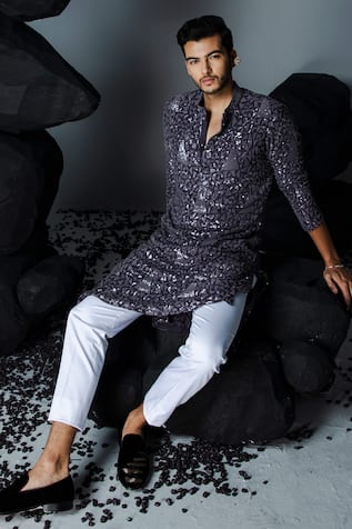 Contrast By Parth Sitaraa Sequin Embroidered Kurta With Pant 