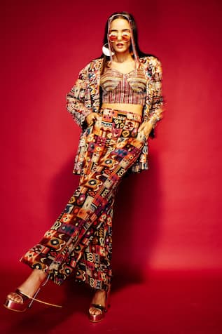 Esha L Amin Tribal Print Pant 