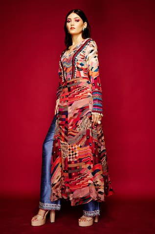 Esha L Amin Hem Embroidered Pant 