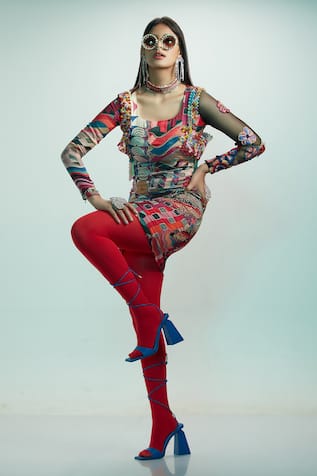 Esha L Amin Cutdana Embroidered Dress 