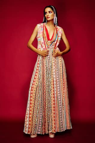 Esha L Amin Tribal Print Jumpsuit 