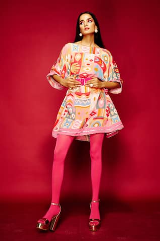 Esha L Amin Tribal Print Kaftan 