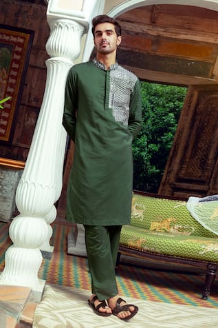 DiyaRajvvir Placement Embroidered Kurta Set 