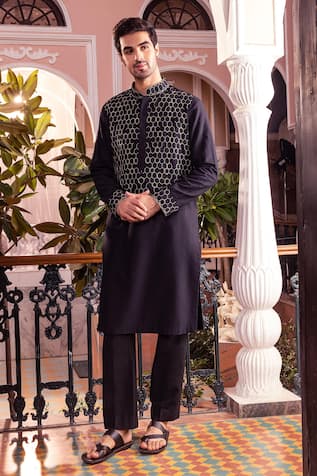 DiyaRajvvir Hexagon Pattern Kurta Set 