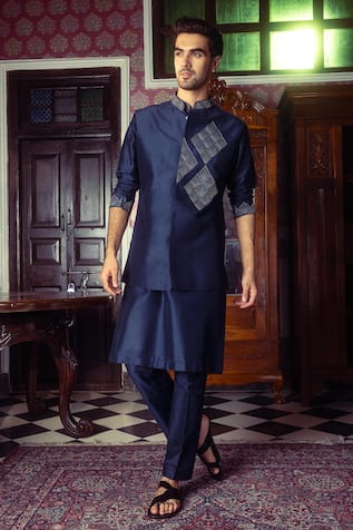 DiyaRajvvir Diamond Pattern Bundi & Kurta Set 