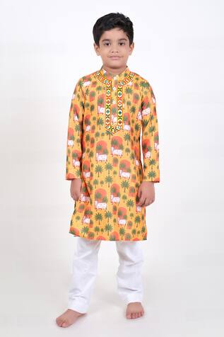 Cattle Print Kurta With Pant 