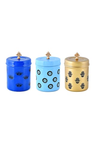 Stainless Steel Printed Canister - 3 Pcs 