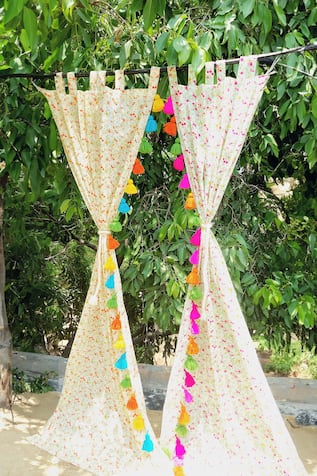 Flower Print Curtains - Set of 2 