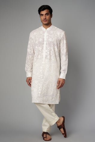 Rabani & Rakha Resham Jaal Work Kurta & Pant Set 