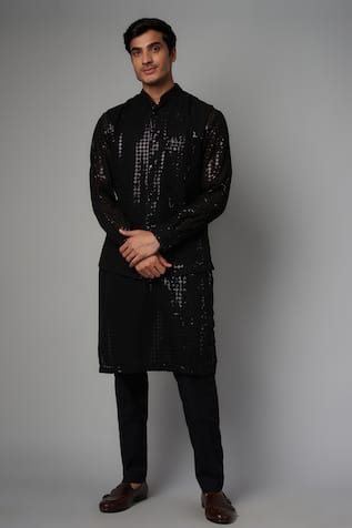 Rabani & Rakha Sequin Embroidered Kurta & Pant Set 