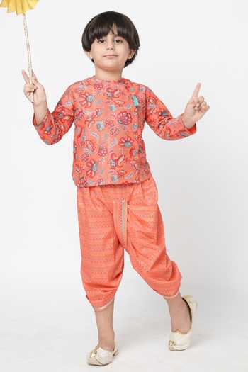 Lil Drama Floral Print Kurta & Dhoti Pant Set 