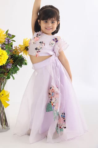 LA Dee DA Floral Applique Work Lehenga Set 