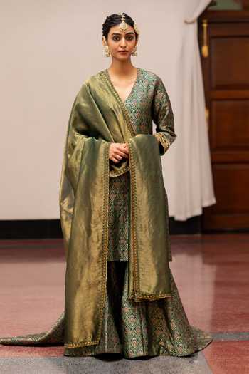 Mimamsaa Idika Floral Brocade Pattern Kurta Gharara Set 