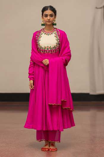 Mimamsaa Kajri Embroidered Bodice Anarkali Pant Set 