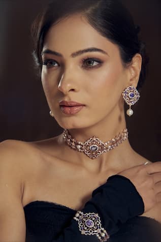 Semi Precious Stones Embellished Choker 