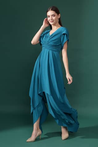 Ruched Bodice Handkerchief Dress 