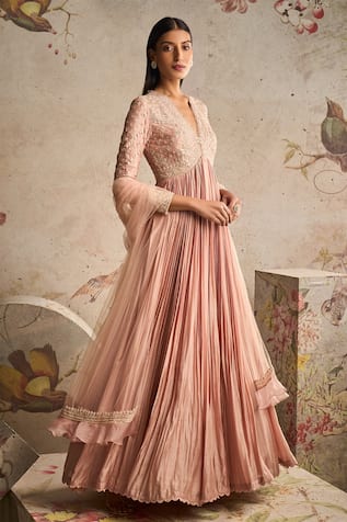 Ridhi Mehra Sway Yoke Embroidered Anarkali With Dupatta 