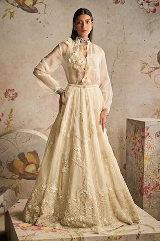 Ridhi Mehra Trendsetter Pearl Embroidered Lehenga Set 