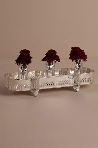 Victorian Floral Pattern Rectangular Tray 