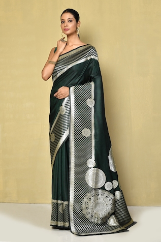 Nazaakat by Samara Singh Mandala Pattern Banarasi Saree With Running Blouse