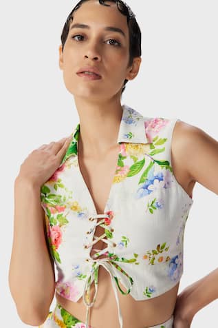 The Iaso Floral Print Crop Top 