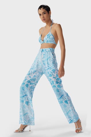 The Iaso Tal Printed Linen Straight Pant 