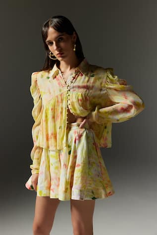 The Iaso Eve Abstract Print Skater Skirt 