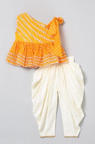 Leheriya Print Top & Dhoti Pant Set 