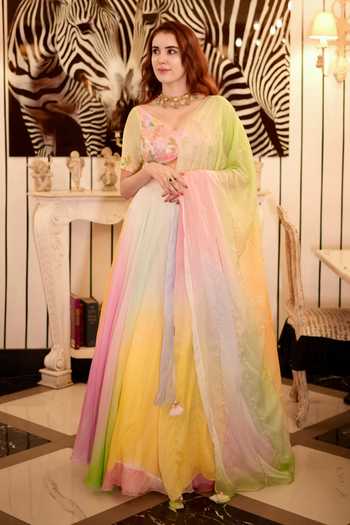 Ahi Clothing Pastel Painted Lehenga Set 