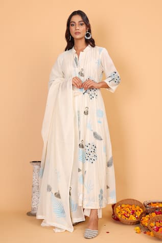 Nazar By Indu Jungle Pattern Anarkali Pant Set 