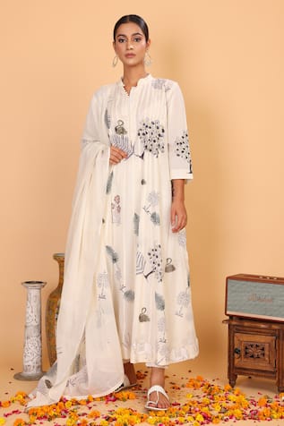 Nazar By Indu Jungle Print Anarkali Pant Set 