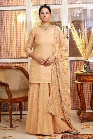 Nimbu Mirchi Gota Lace Embroidered Palazzo Kurta Set 