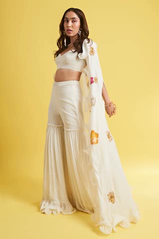 Ruffle Bordered Flared Sharara 