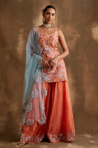 Niamh By Kriti Gota Embroidered Kurta Sharara Set 