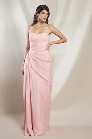 Brinda Sneha Bianca Off Shoulder Draped Gown 