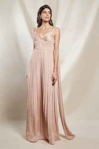 Brinda Sneha Lucija Pleated Ruched Gown 