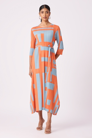 Scarlet Sage Trista Abstract Geometric Print Dress