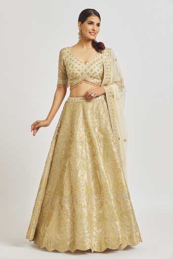 Vandana Sethi Mirror Embroidered Bridal Lehenga Set 