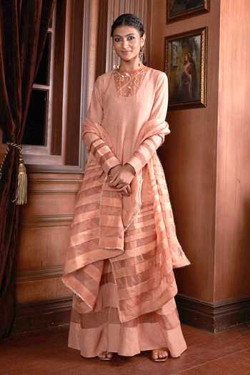 Chambray & Co. Samira Panelled Anarkali With Dupatta 