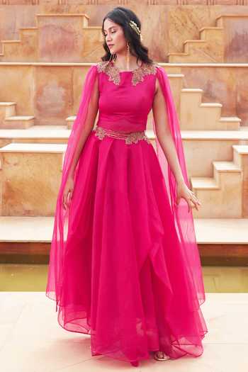 Chambray & Co. Zonaira Zardozi Embroidered Blouse With Lehenga 