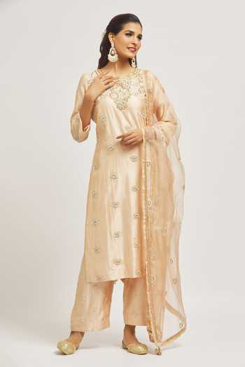 Surbhi Shah Zardosi Hand Embroidered Kurta Pant Set 